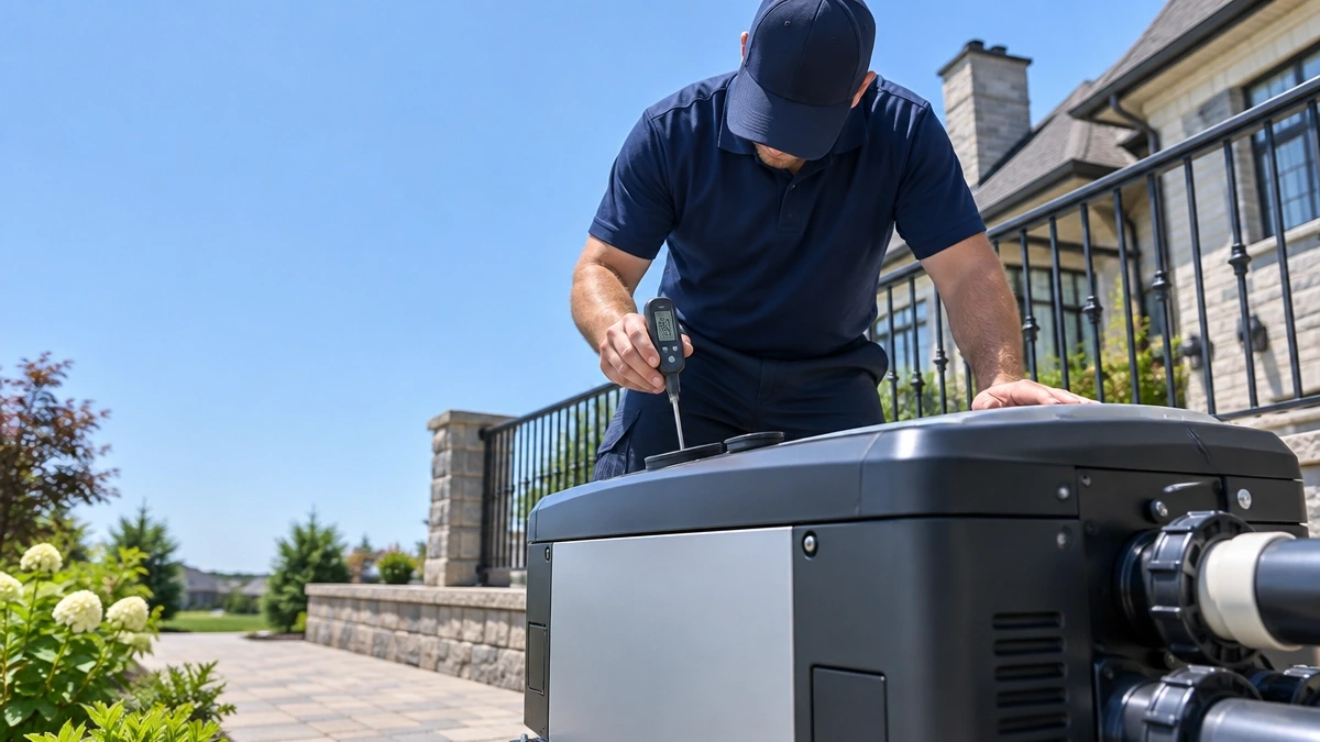 Diagnostic work at a pool heater