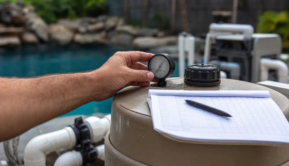 A filter pressure gauge photographed for the record