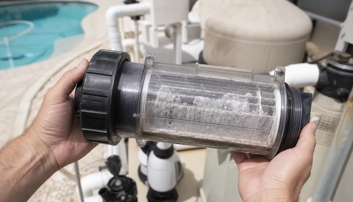 Scale on the plates of a salt cell