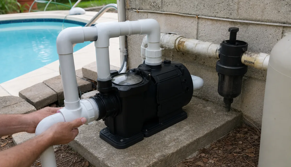 A variable-speed pump newly fitted where a single-speed pump had been