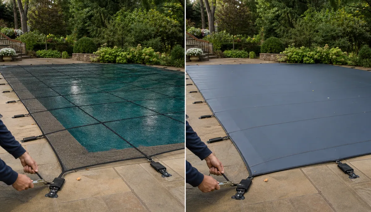 A mesh variable-speed solid cover