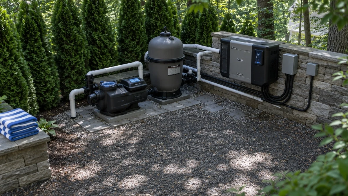 A pool equipment pad in Gates Mills