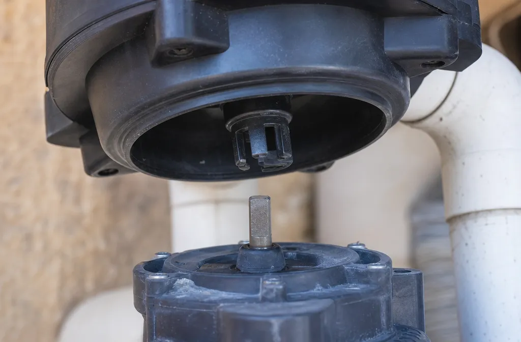 The drive coupling of a pool valve actuator