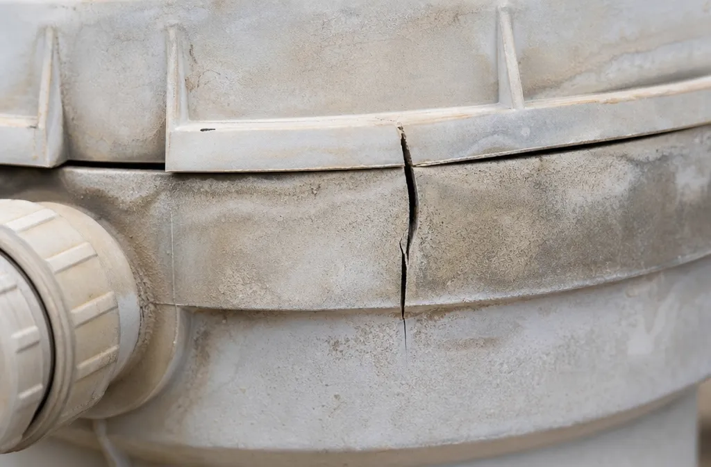Freeze damage to a pool pump housing