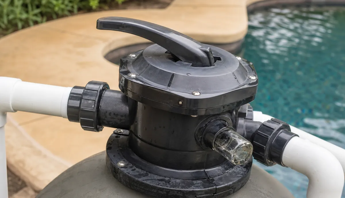The multiport valve on a sand filter