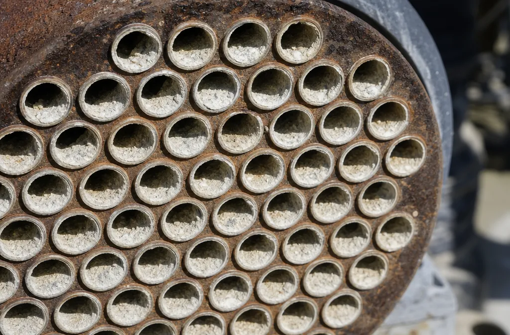 Scale narrowing the tubes of a heat exchanger