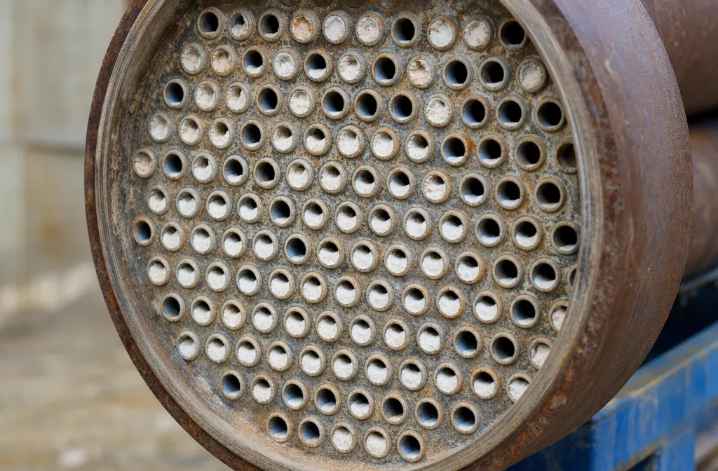 Scale narrowing the tubes of a heat exchanger