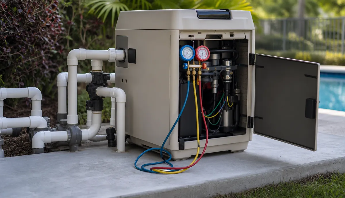 Pool equipment being commissioned after installation