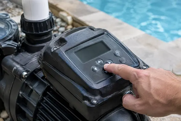 The drive panel of a variable-speed pool pump