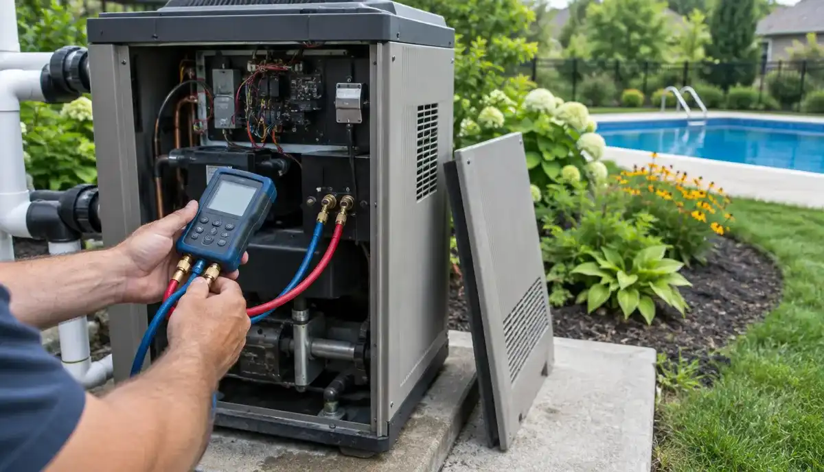 Diagnostic work at a pool heater — Twinsburg, Ohio